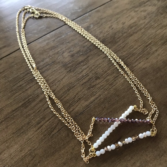 🎉HP🎉 [handmade] amethyst beaded bar necklace - Picture 5 of 5